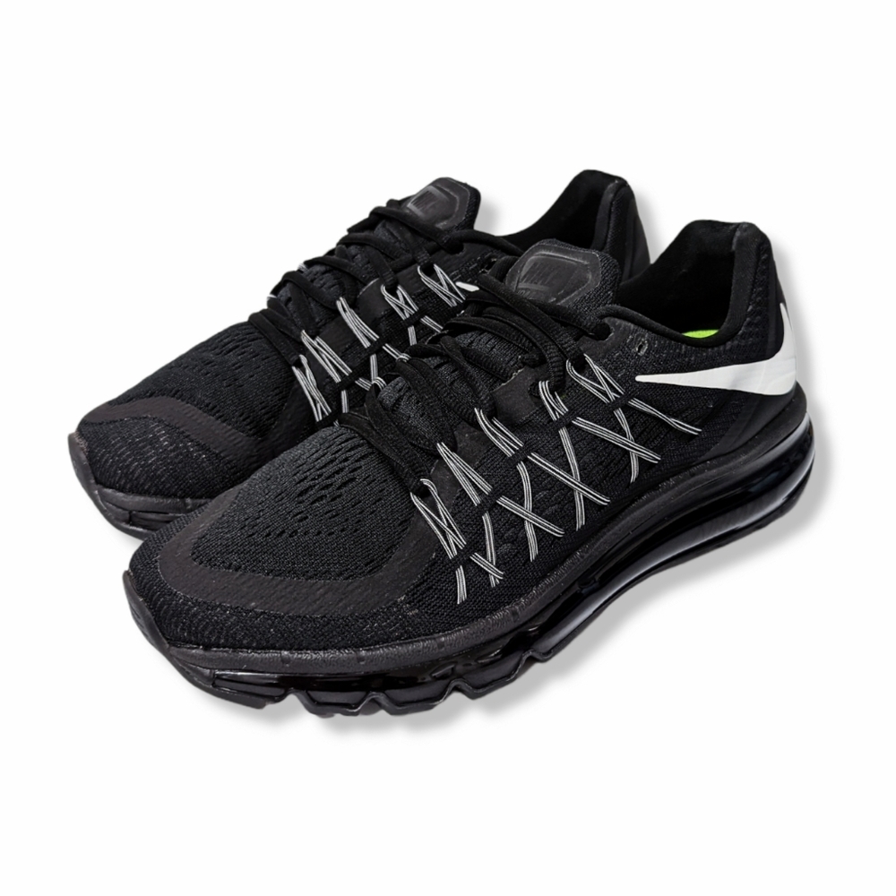 NIKE Men's Air Max 2015 Running Shoes Size 7.5 US 698902 001 Black/White